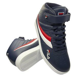 NWT FILA VULC 13 AUTHENTIC MEN'S NAVY BLUE MID PLUS HI TOP SNEAKERS SIZE 10